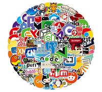 108 piezas de pegatinas para portátiles para el lenguaje de programación del desarrollador incluyen el logotipo de C ++, Python, Linux, Swift, para geeks, ingenieros, piratas informáticos, geeks