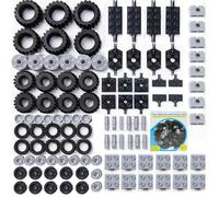108 piezas de piezas de repuesto técnicas, ruedas, neumáticos, juego de llantas y ejes, compatible con juegos de tecnología, juego de ruedas, ideal para proyectos de construcción y construcciones de