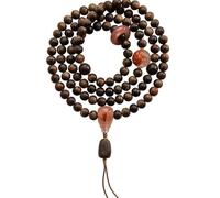 108 pulseras de cuentas de madera de agar natural para meditación y oración | Collar Mala unisex hecho a mano de 6 mm | Regalos de estilo étnico para paz y salud