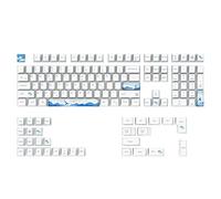 108 Teclas para Juego de Delfines PBT 5 Caras Colorante Sublimación Keycap Cereza Perfil para Tapas de Llave 6.25 7U para Cápsulas Mecánicas Llave Mecánica PBT Lindo Dolfín Blanco