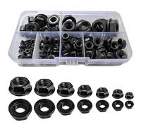 108 tuercas de bloqueo hexagonal, color negro, para tornillos y máquinas M3/M4/M5/M6/M8/M10/M12