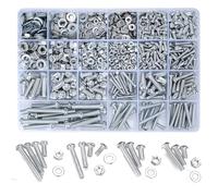 1080 Piezas Tornillos, Tuercas y Arandelas, M3 M4 M5 M6 Tornillos Tuercas Surtido para Fijación de Bricolaje trabajos en madera, construcción, muebles, automóviles, etc.