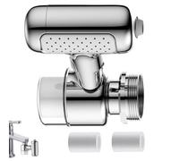 1080° Rotating Faucet Extender - 4-Mode Sink Aerator With Upward Spray | Universal Metal Fit | 1080° Rotating Faucet Extender | 4 modos de agua con Upward Facial Mist & Built-In Filter Stream