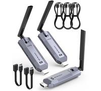 1080P@60Hz Transmisor y 2 Receptores HDMI Inalámbrico, Plug & Play, Compatible con Aplicación de TuTuPlay, Extensor HDMI Wireless 2.4G+5.8G para Portátil/PC/TV Box a TV/Monitor/Proyector/Móvil/Tableta