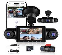 1080P Dashcam a 5 canali con visione a 360° - Dash CAM con telecamere anteriori e Posteriori - Sensore G Registrazione in Loop Visione notturna WiFi Controllo tramite App Monitoraggio del parcheggio