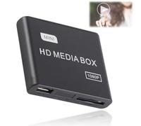1080P Full HD Mini Box Media Player, Gran Compatibilidad, Decodificación, Apariencia Hermosa para Televisor, Negro (Enchufe Europeo)