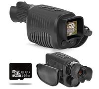 1080P HD Monocular Dispositivo de visión nocturna Infrarrojo 5x Zoom digital Telescopio Gafas Uso al aire libre Día y noche Full Dark 300m(ADD 64G)