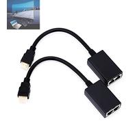 Extensor HDMI 1080p, receptor y emisor, 30 m de distancia de transmisión LAN, balun, extensión de repetidor de Ethernet a través de soporte Cat5e/6. (30 metersmeters, conector tipo HDMI)