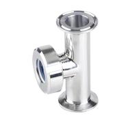 108mm Pipe OD 4" Tri Clamp Tee 3 Ways SUS 304 Stainless Steel Union Sight Glass Homebrew