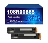 108R00865 Caja De Tóner Residual Compatible con Impresoras para Xerox Phaser 7500 7500DN 7500DNZ 7500DT 7500DX 7500N, con Capacidad para Imprimir hasta 45000 Páginas.,Black-2 Pack