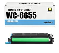 108R01121 Cartucho de Tóner Compatible para Xerox | Alta Capacidad 60.000 Páginas - Compatible para Impresora Xerox WorkCentre 6655 6655i con Chip,Cyan