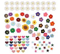 109 parches termoadhesivos para coser, 18 parches para planchar, 22 flores, 31 corazones, 18 flores mixtas, 20 pequeñas margaritas