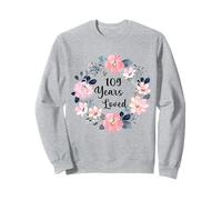 109 Years Loved 109th Birthday Floral 109 Year Old Men Women Sudadera