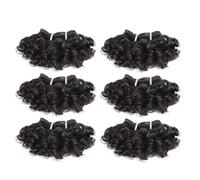 10A Curly Bundles Human Hair 6 Short Bundles 6 Inch Unprocessed Brazilian Virgin Hair Extensions for Black Women Natural Color Easy Installation and Removal