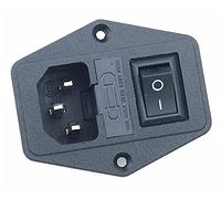 10A Fuse!Red Yellow Green Blue Black Rocker Switch Fused C14 IEC320 Inlet Power Socket Fuse Switch Connector (Color : Black, Size : 4PIN_1PCS) Controls Switches