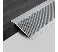 10cm/3.9in Wide Floor Seams Transition Strip,Aluminum Alloy Thresholds Ramp Strip dor Indoor Doorway, Hardwood Flooring Edging Trim(Gray,135cm/53.1in)