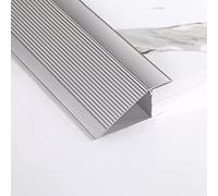 10cm Extra Wide Door Threshold ramp,90-150cm Long Floor Transition Strip,self-Adhesive Carpet Edge,Easy to Install,cuttable(Silver,Long 130cm/51.2in)