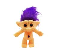 (10cm, Purple) 10cm Troll Doll Model Colored Long Hair Dam Doll Miniature Figurine Ornament Lovely Leprocauns Ugly Elf Doll Action Figure