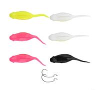 10cm Soft Fishing Lures 6pcs Tadpole Shape Mixed Colors(mixed colors) | Tadpole shape mimics prey, realistic movement, attracts para bass pike trout, includes 2 extra hooks