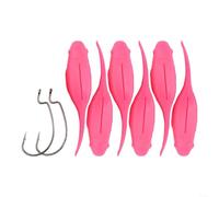 10cm Soft Fishing Lures 6pcs Tadpole Shape Mixed Colors(pink) | Tadpole shape mimics prey, realistic movement, attracts para bass pike trout, includes 2 extra hooks