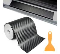 10cm x 3m Vinilo Fibra de Carbono para Coche 3D, Fibra de Carbono Película Protectora Antiarañazos con Raspador, Negro Impermeable Vinilo Adhesivo Coche, para Automóvile, Bicicleta, Motocicleta
