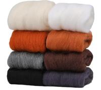 10G DIY Wool Roving Needle Felting 8 Colores Wool Felting Fibre Handmade Material for Beginners Needle Felting Product Making (verano)