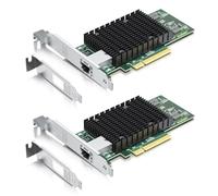 10Gtek 10Gb PCI-E Nic Network Card,Single Copper RJ45 Port,with Intel X540-BT1 Controller,PCI Express Ethernet LAN Adapter Support Windows Server/Windows/Linux/ESX,Compare to Intel X540-T1,2-Pack