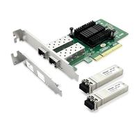 10Gtek 10Gb SFP+ Nic Network Card, Daul SFP+ Ports, Intel 82599ES Controller, Compare to Intel X520-DA2(E10G42BTDA), Packed with 2X SFP+ SR moudles (300m, MMF, 850nm)