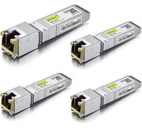 10Gtek 4-Piezas 10G SFP+ RJ45 Transeiver 30 Metros, Módulo de Cobre Cat.6a 10GBase-T Compatible para Cisco SFP-10G-T-S, Ubiquiti UniFi UF-RJ45-10G, MikroTik, Netgear, TP-Link, D-Link, Open Switch