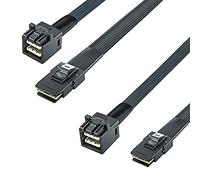 10Gtek Cable Interno Mini SAS HD SFF-8643 a Mini SAS SFF-8087 0.5-Metro, SFF-8643 to SFF-8087 Mini SAS Cable, Plegable, Flexible（2pcs）