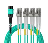 10Gtek Fiber Optic Cable Patch Cord - MPO to 8X LC Fanout Fiber Jumper Cable, OM3 MMF 8-core Fiber, Application for QSFP+Transceiver, 10-Meter(33-ft)