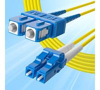 10Gtek Fiber Patch Cable - LC to SC OS2 1G/10G Singlemode Jumper Duplex 9/125 LSZH Fiber Optic Cord, Yellow, 5-Meter(16.4-ft), 2-Pack