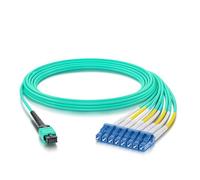 10Gtek Fiber Patch Cable - MTP to 8xLC OM3 8-core (Breakout=25m) Fiber for 40G/100G QSFP Transceiver, 30m(100-ft)