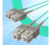 10Gtek Fiber Patch Cable - SC to SC OM3 10Gb/Gigabit Multi-Mode Jumper Duplex 50/125μm LSZH Fiber Optic Cord for SFP Transceiver, Aqua, 2-meter(6.6ft)