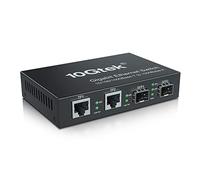 10Gtek Gigabit Ethernet Media Converter, 1.25Gb/s Supports Mini 2X 10/100/1000Base-T RJ45 Networks Ethernet to 2X 1000Base-X SFP Fiber Converter Without Transceiver, with a European Power Adapter…