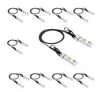 10Gtek 【Paquete de 10 Cable SFP+ DAC 10Gbit/s 0.3 Metros, 10GBASE-CU Twinax en cobre pasivo con conexión directa, Compatible con Cisco, Ubiquiti UniFi, TP-Link, Netgear, D-Link, Zyxel, Mikrotik y más