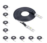 10Gtek 【Paquete de 10 Cable SFP+ DAC 10Gbit/s 0.5 Metros, 10GBASE-CU Twinax en cobre pasivo con conexión directa, Compatible con Cisco, Ubiquiti UniFi, TP-Link, Netgear, D-Link, Zyxel, Mikrotik y más