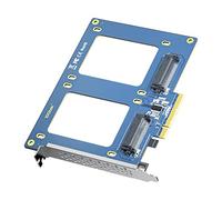 10Gtek PCIe 3.0 x8 to Dual U.2 NVMe SSD Adapter Card, SFF-8639 Interface with Full-Height Bracket for Server/NAS/Desktop Storage
