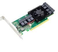 10Gtek PCIe to NVMe Expansion Card for U.2 SSD (PEX 8749), X16, (8) SFF-8643