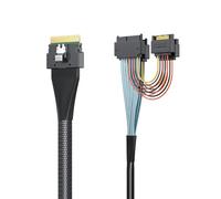10Gtek SFF-8654 8i SlimSAS a 2X U.2 SFF-8639 con cable de alimentación SATA de 15 pines, 0,75 m