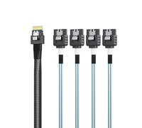 10Gtek SlimSAS - Cable 4i a 4 SATA, SFF-8654 host/RAID a SATA Target, adecuado para RAID/host a HDD/SSD, expansión de almacenamiento de servidor y PC, 1 m