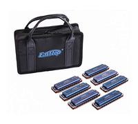 10Holes Blues Harmonica 008K - Armónica diatónica Blues con funda, armónica más profesional, 20 tonos para principiantes, estudiantes, adultos y jugadores profesionales (ABCDEFG -7 teclas)