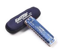 10Holes Blues Harmonica 008K Diatonic Blues Harmonica Paddy F # con funda, armónica más profesional, 20 tonos para principiantes, estudiantes, adultos y jugadores profesionales (llave de arroz de F #)