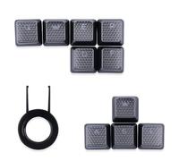 10Keys - Teclas texturizadas retroiluminadas de repuesto para teclado mecánico para juegos Corsair K100 y K70PRO (hexagonal gris plateado)