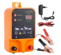 10KM Valla eléctrica para Ganado, energizador de Valla para Animales, Cerca eléctrica para Granja Cercado de Animales, Controlador de Alto Voltaje para Ovejas Ganado Corral (Naranja)