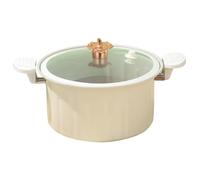 10L 11 Micro Presión Cooker, esmalte con mango de tapa Válvula de seguridad Descompresión rápida antiadherente para todas las estufas, blanco