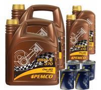 10L pemco idrive 370 0W-40 aceite motor Api Sn Acea A3/B4 Incl. de Motor Flusch