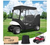 10L0L 2 Carcasas para Carrito de Golf EZGO TXT con Aberturas Laterales de Espejo, Impermeables, portátiles, 4 Lados, Transparentes, para Ventana, Color Negro, Techo de hasta 147,3 cm de Largo