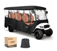 10L0L 6+2 pasajeros para carrito de golf para coche de club, tempo/adelante, cubierta impermeable 600D, carcasa de conducción resistente, resistente a la nieve, resistente al viento, con ventanas de