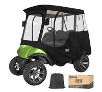 10L0L Caja de carrito de golf para 2 pasajeros para Yamaha G14 G16 G22 G29 Drive 2, cubierta impermeable de lluvia 600D, con apertura de espejo lateral, panel de luz trasera transparente, puerta